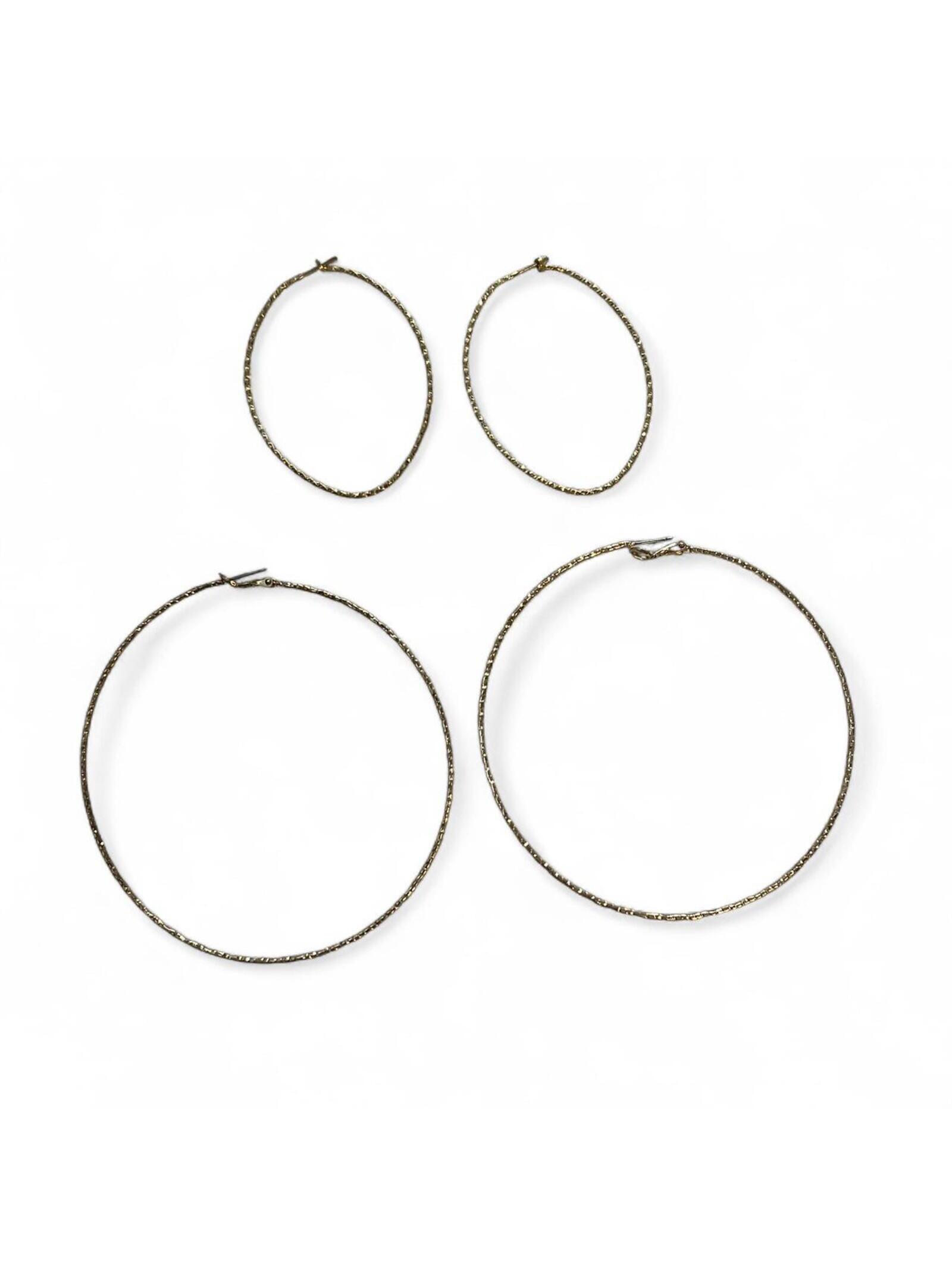 A Set Of 2 Vintage Gold-Toned Dainty Hoop Earrings